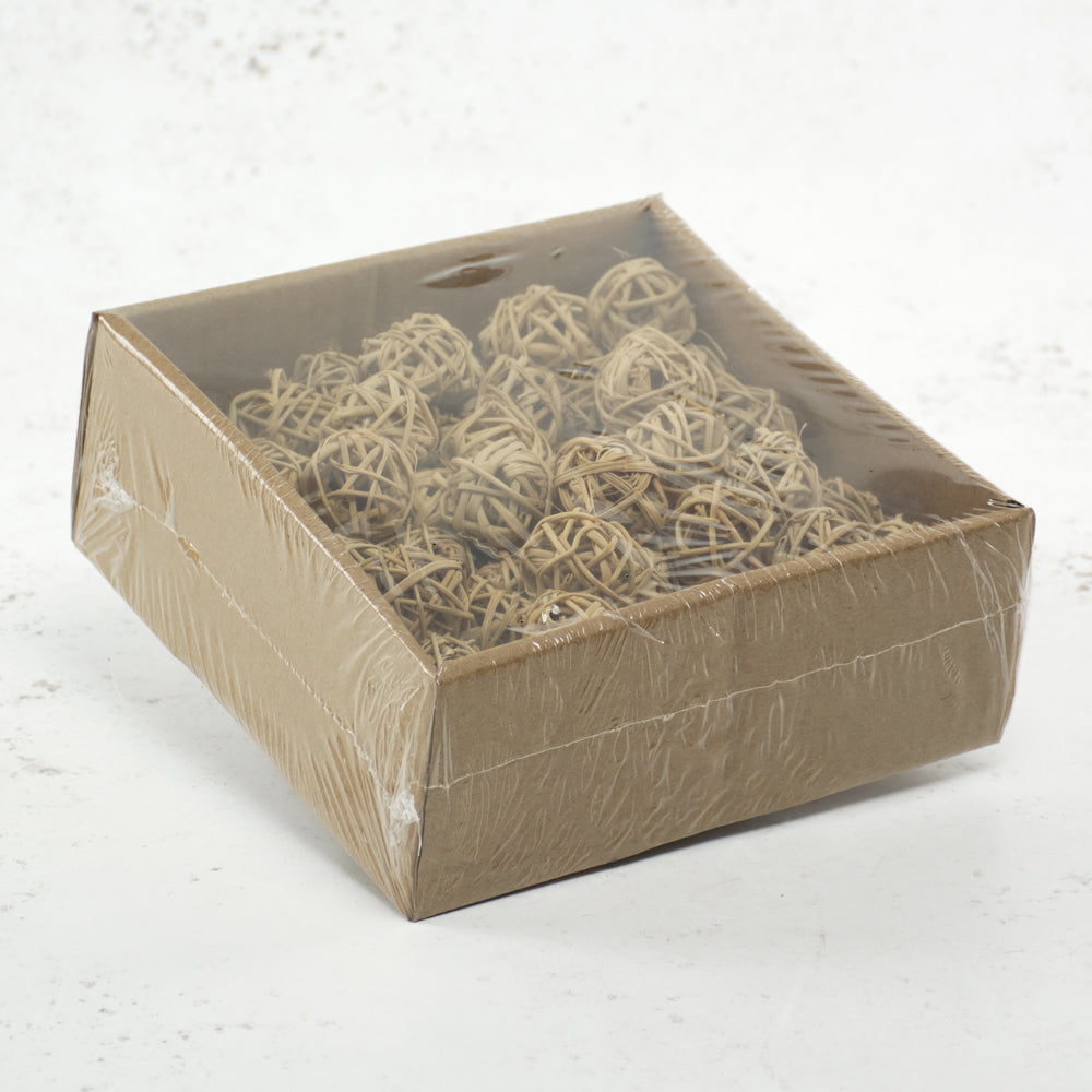 Brunch Ball, Natural, Rattan, 3cm Diameter, Bag x 75 Balls