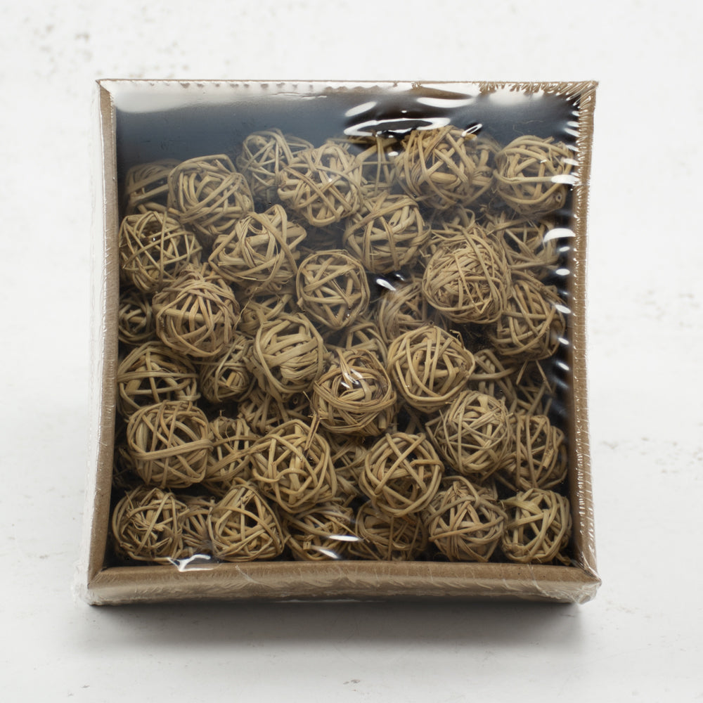 Brunch Ball, Natural, Rattan, 3cm Diameter, Bag x 75 Balls