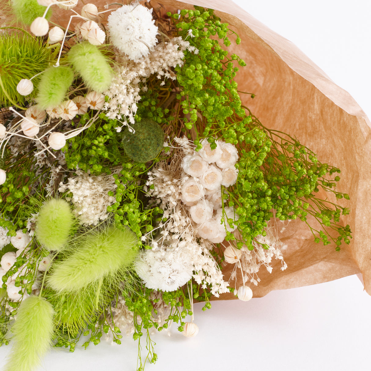 Wow, Mixed Dried Flower Bouquet, Garden Green