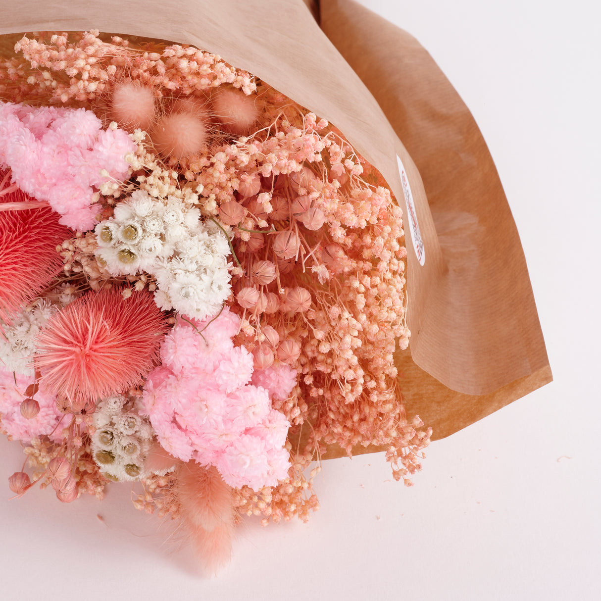 Wow, Mixed Dried Flower Bouquet, Romantic Pink