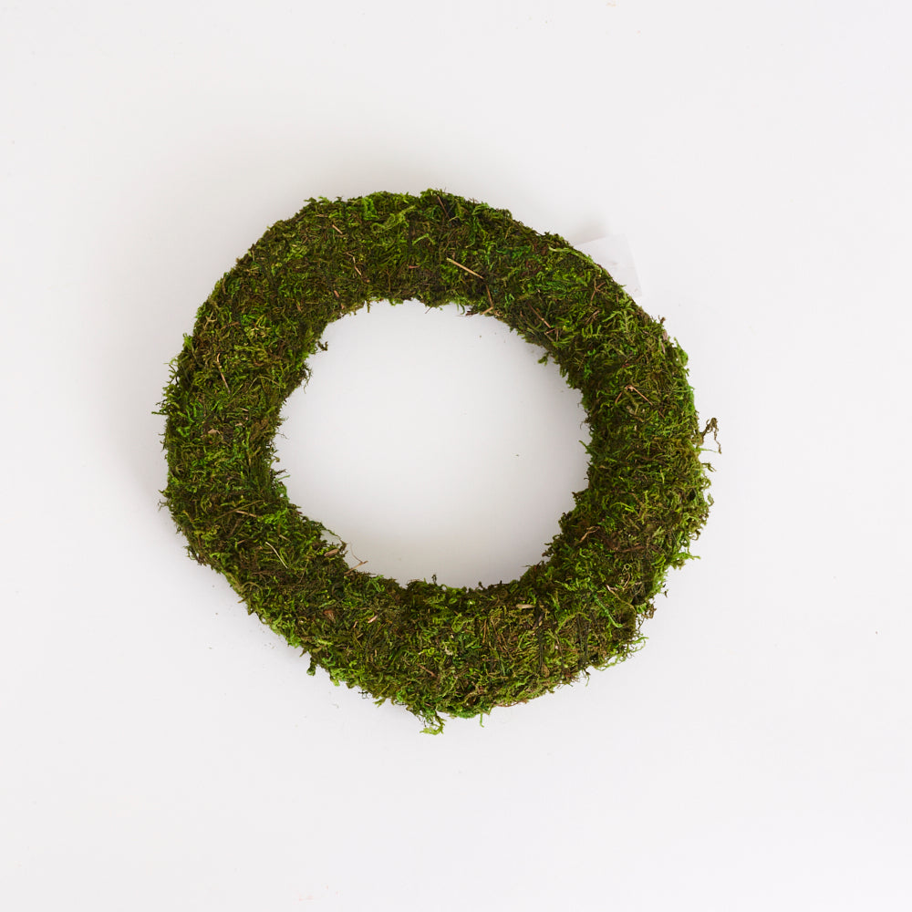 Moss Wreath Base, Dried, Green, Diameter 20cm