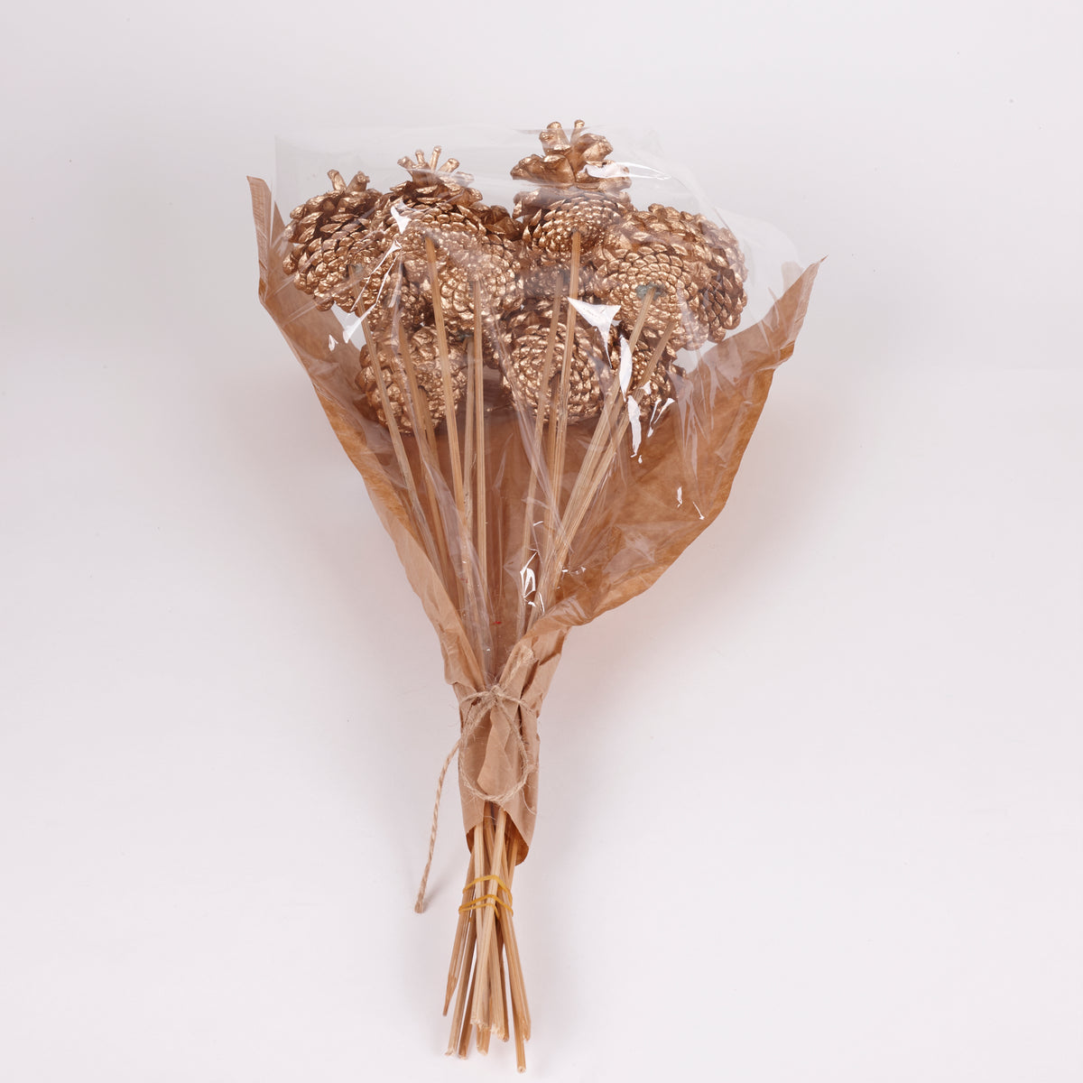 Pine cone on Pick, Gold, Bunch x 12