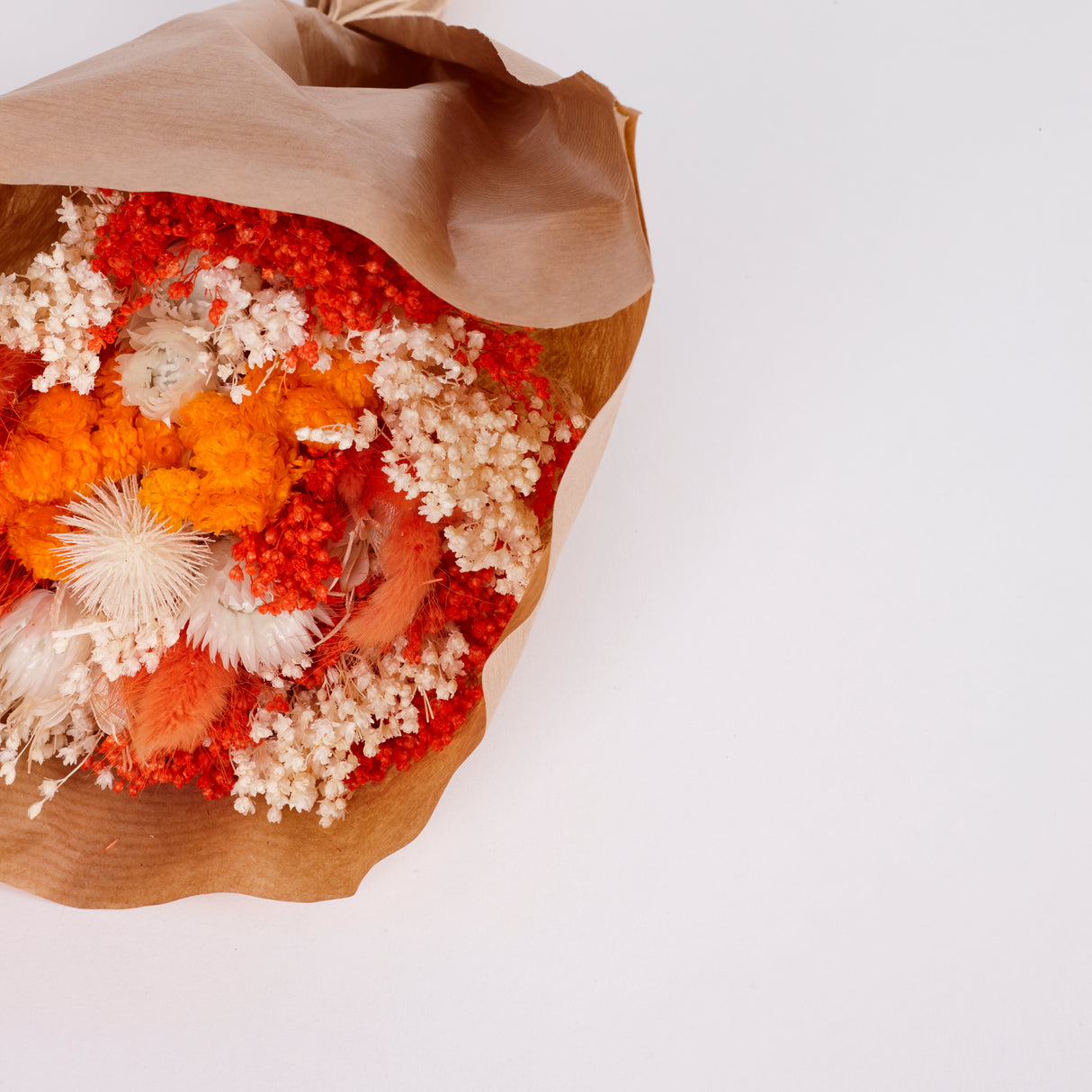Fantasy, Dried and Bleached Bouquet, Orange, Small