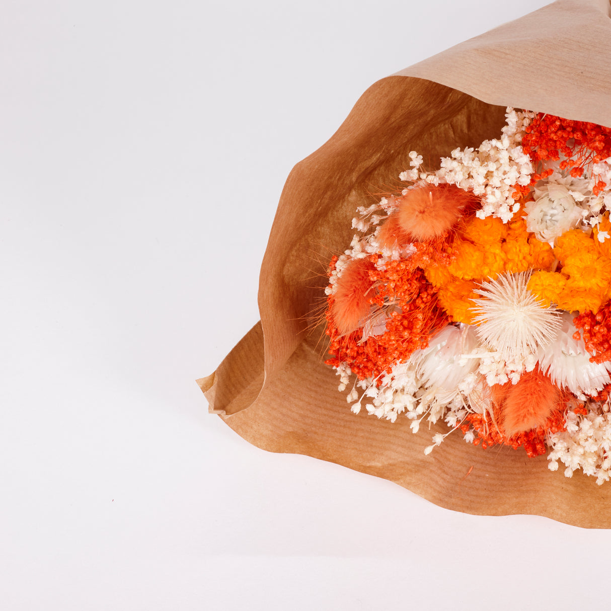 Fantasy, Dried and Bleached Bouquet, Orange, Small