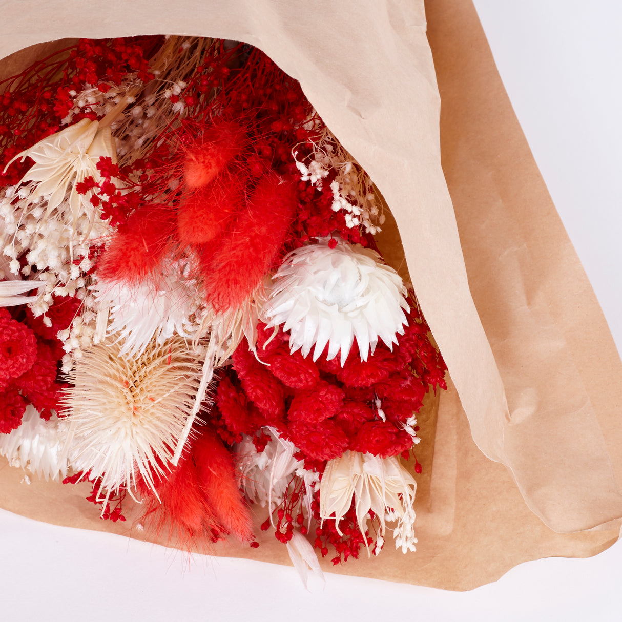 Fantasy, Dried & Bleached Bouquet, Red, Medium