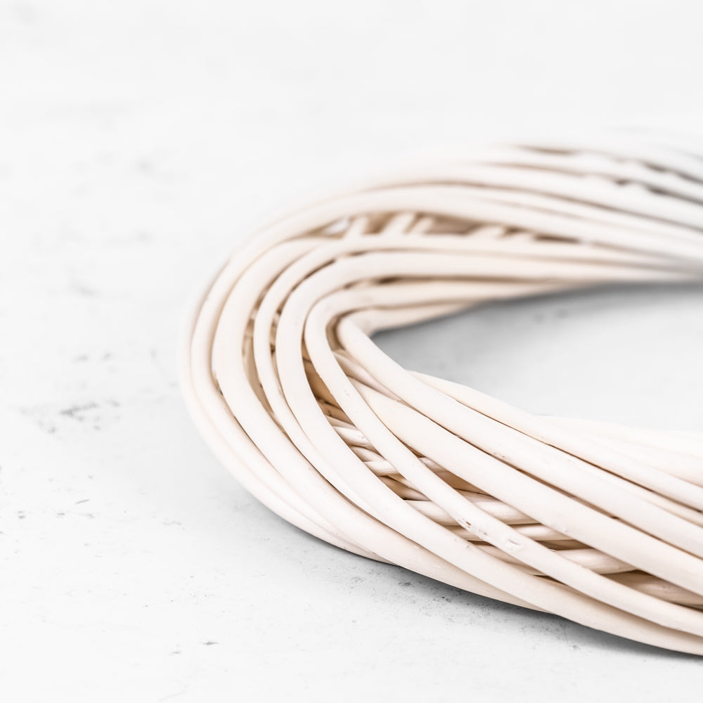 Wicker Wreath Ring, Bleached, 30cm