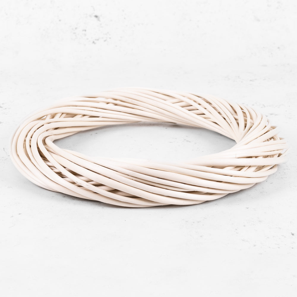 Wicker Wreath Ring, Bleached, 30cm