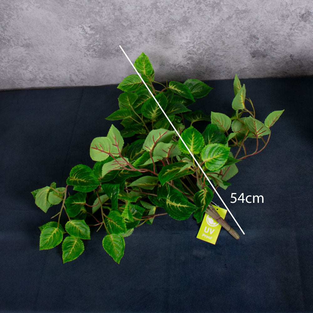 Coleus Bush, Artificial, Green, 54cm, UV