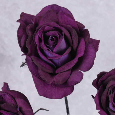 Rose Spray (Silk-ka), Dark Purple, 69cm