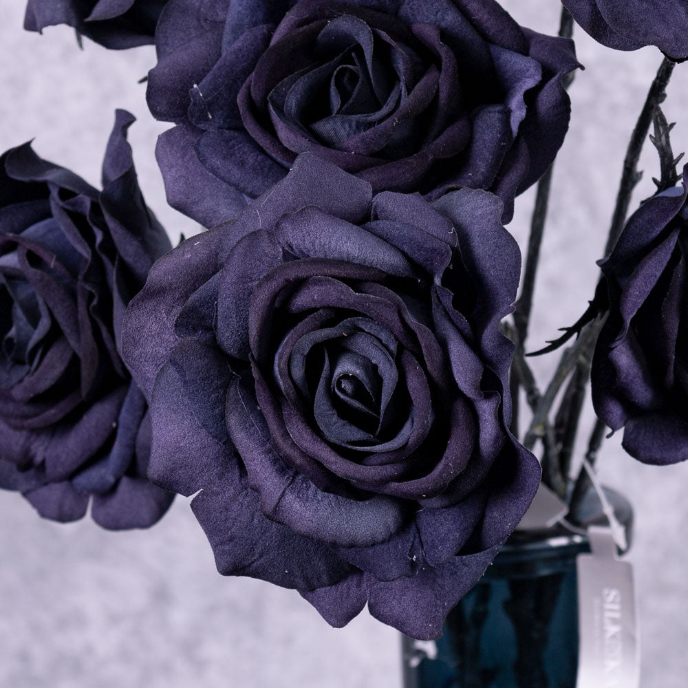 Rose Spray (Silk-ka), Dark Blue, 69cm