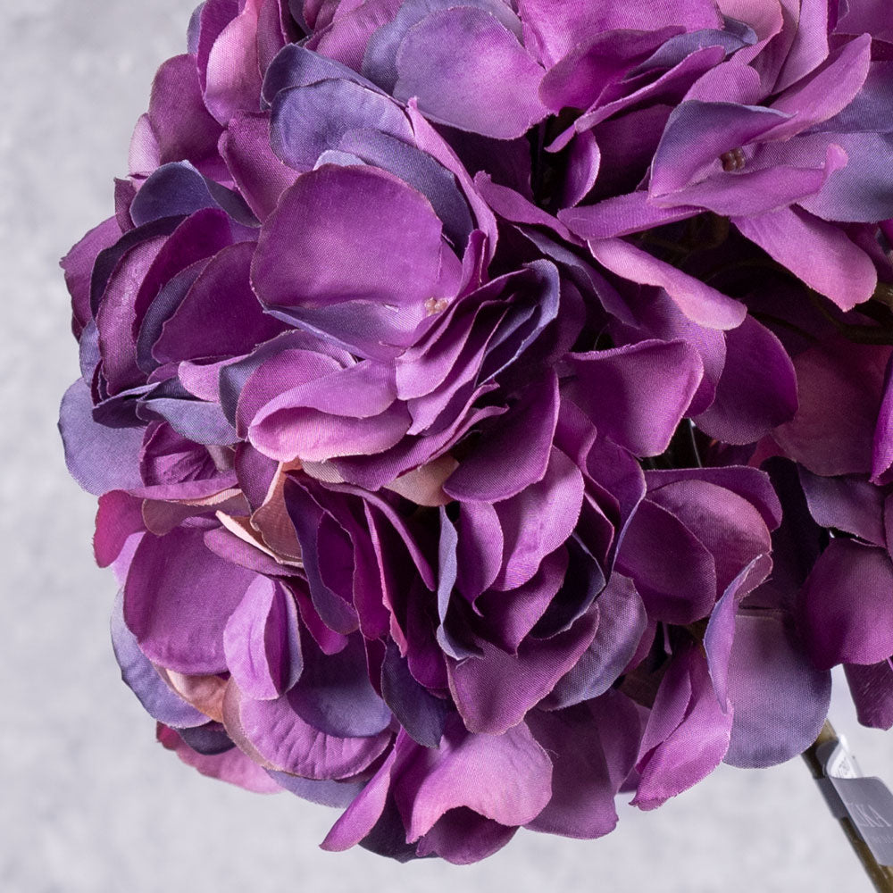 Hydrangea Stem, (Silk-ka), Purple, 64cm