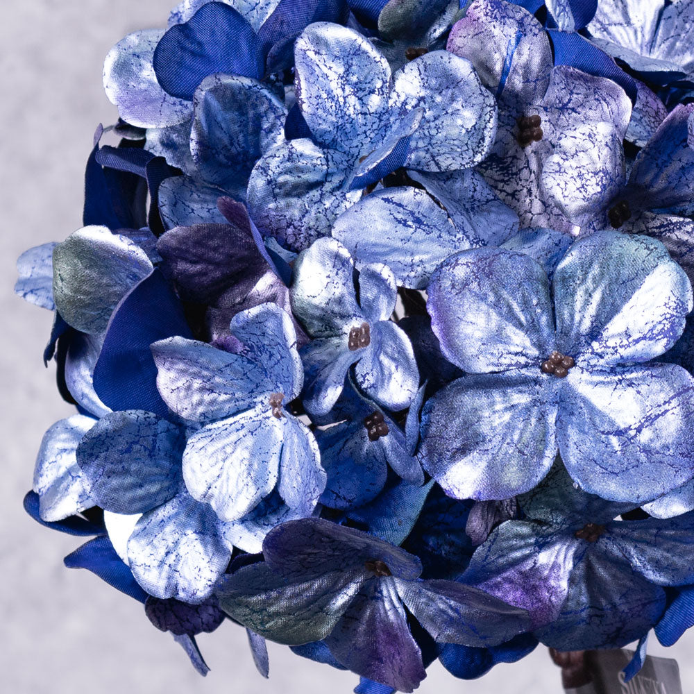 Hydrangea Stem, (Silk-ka), Blue, 74cm
