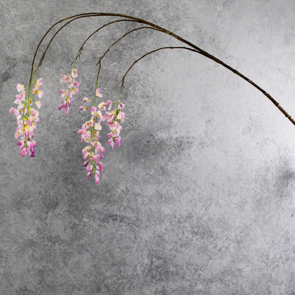 Wisteria spray (Silk-ka), Artificial, Pink, 129cm