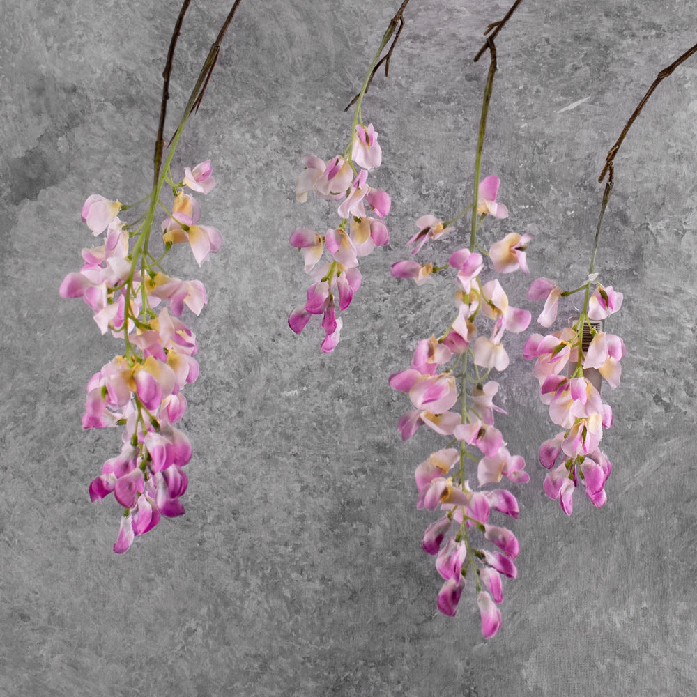 Wisteria spray (Silk-ka), Artificial, Pink, 129cm