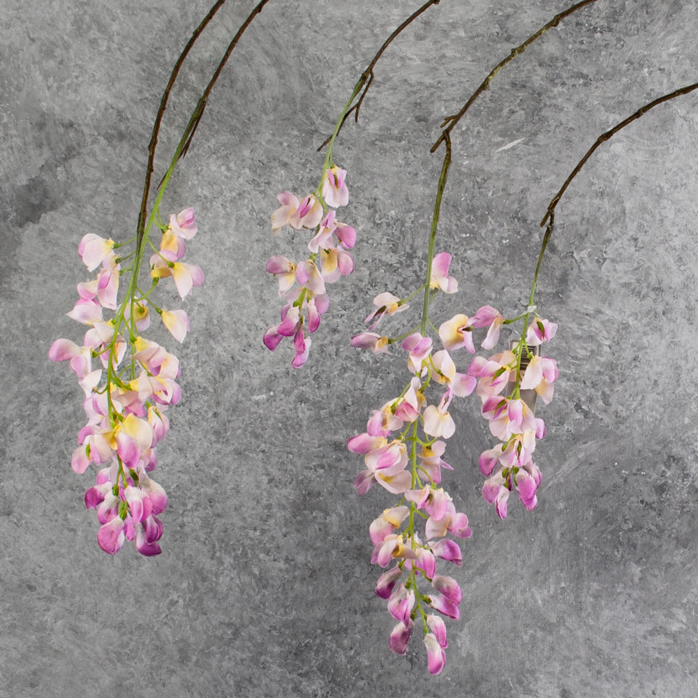 Wisteria spray (Silk-ka), Artificial, Pink, 129cm