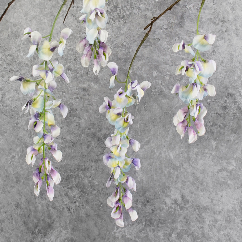 Wisteria spray (Silk-ka), Artificial, Lavender, 129cm