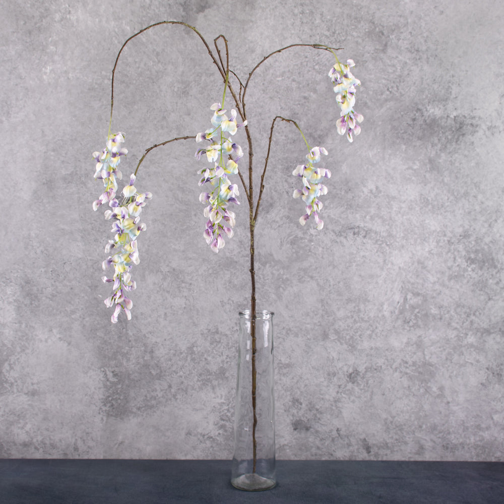 Wisteria spray (Silk-ka), Artificial, Lavender, 129cm