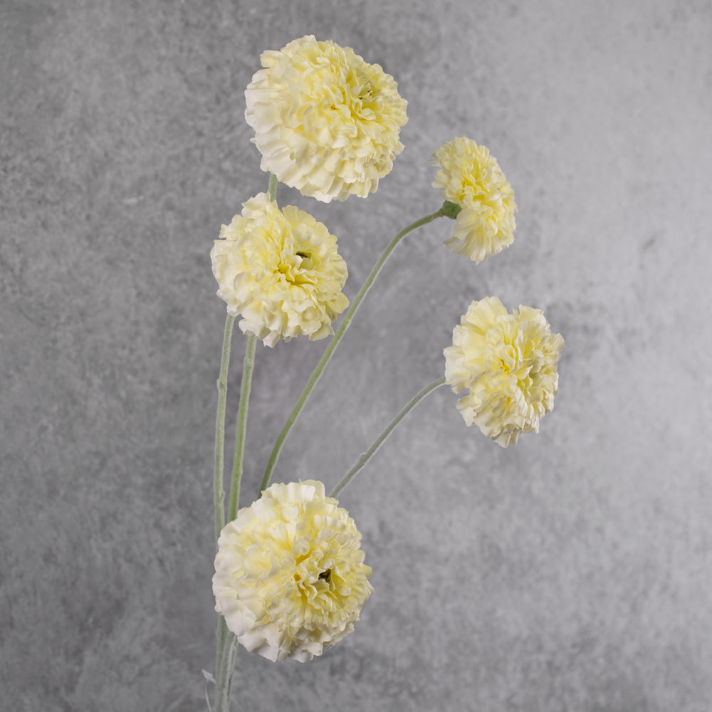 Marigold spray (Silk-ka), Artificial, Cream, 91cm