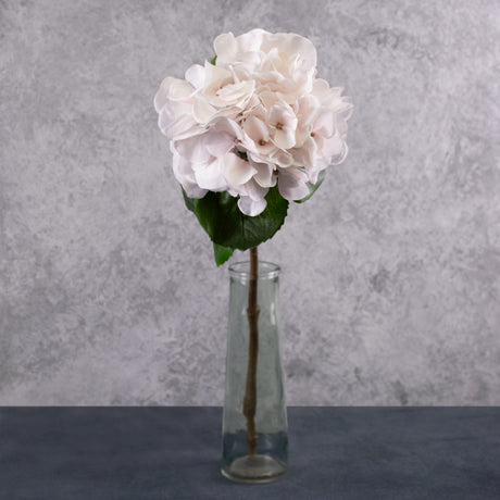 Hydrangea, Artificial, White/Pink, 61cm