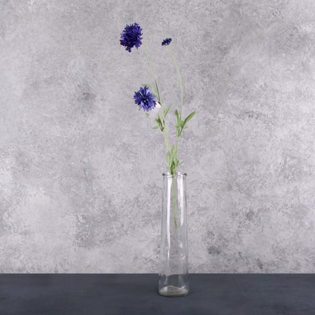Cornflower (Silk-ka), Artificial, Dark Lavender, 65cm