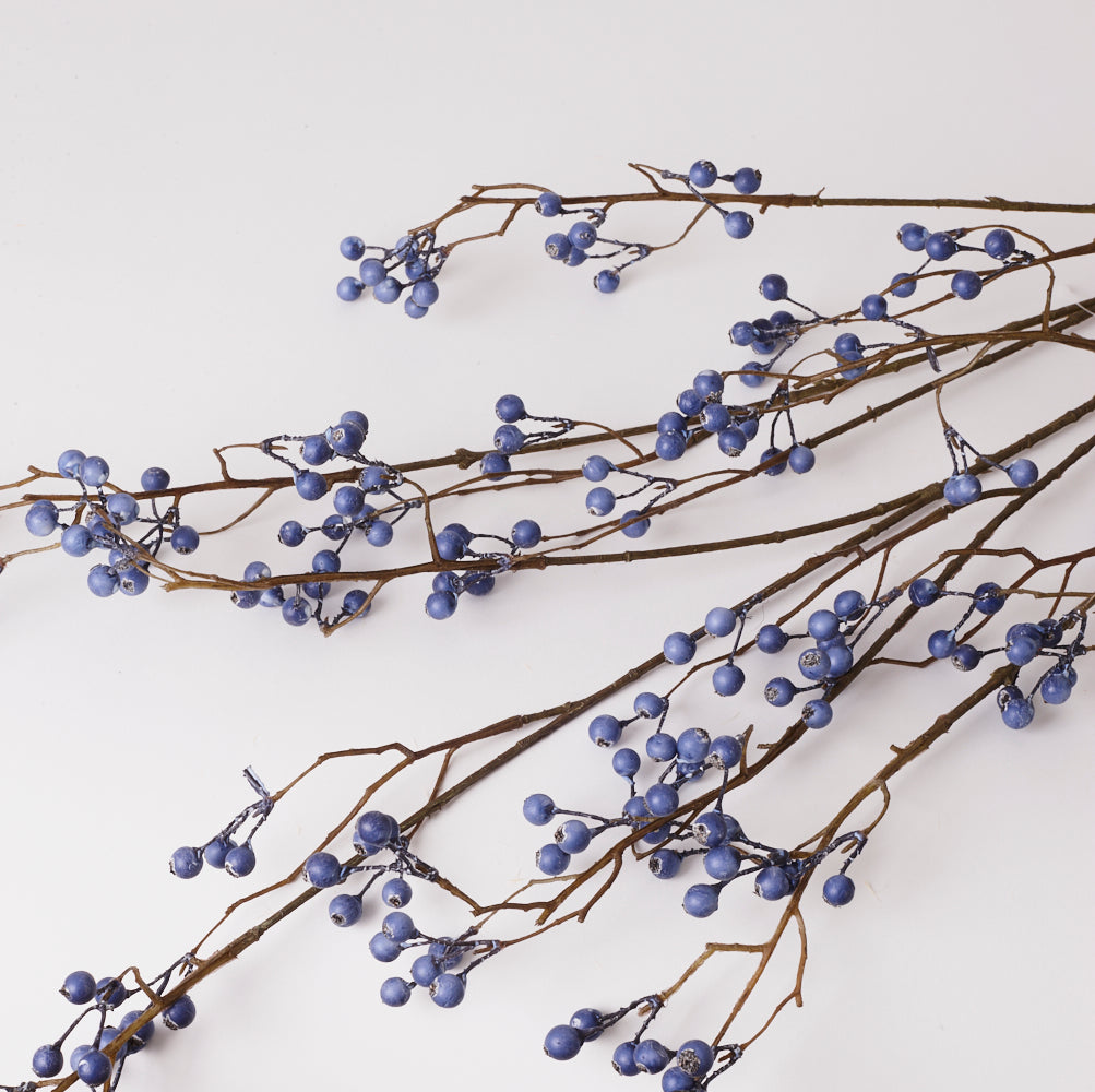 Berry Spray (Silk-ka), Artificial, Blue, 133cm