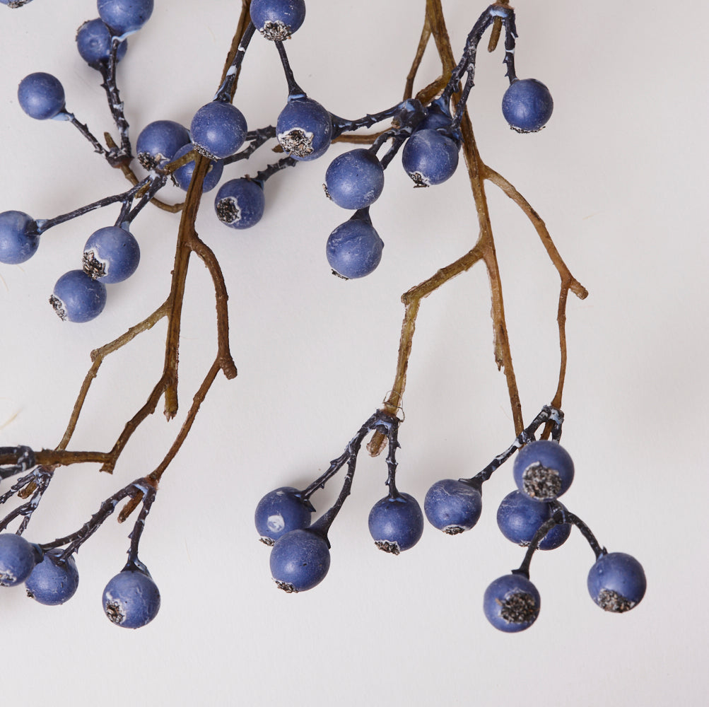 Berry Spray (Silk-ka), Artificial, Blue, 133cm