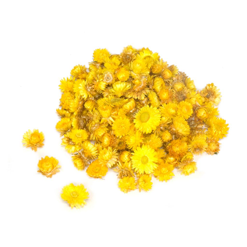 Pre Order Helichrysum head loose natural yellow, box x 2KG