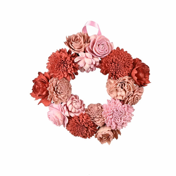 Pre Order Sola wreath pinks Ø25cm pink mix, box x 15