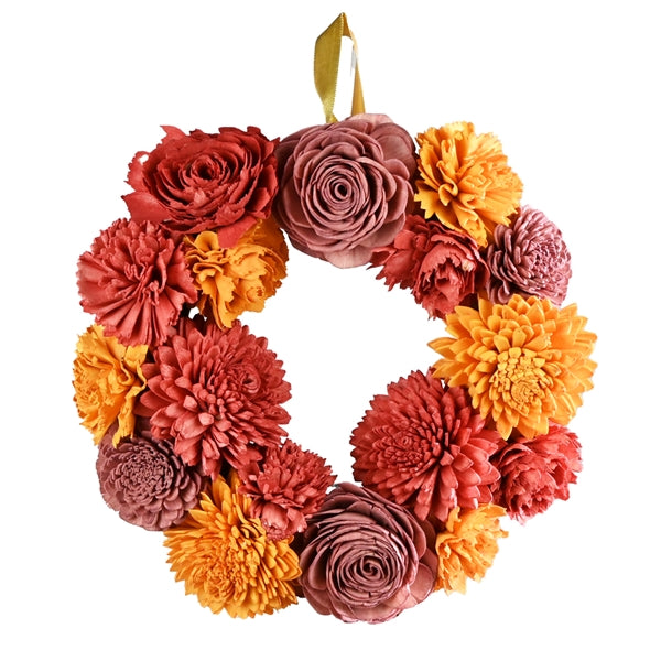 Pre Order Sola wreath natural Ø25cm Ramona red mix, box x 15