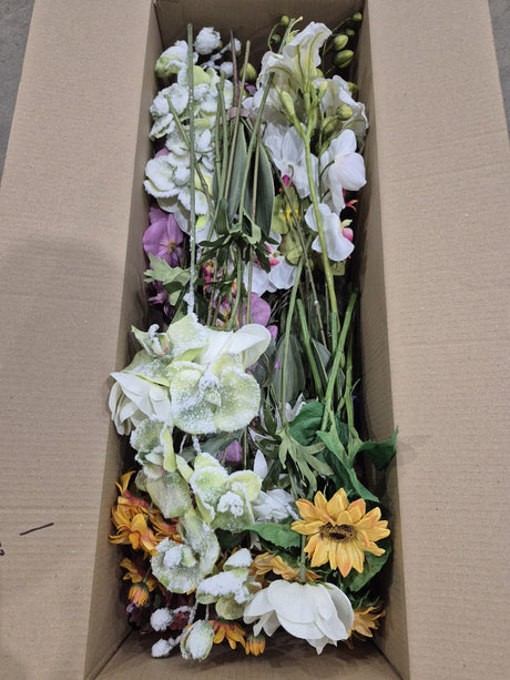 Faux Flowers, End of Line Clearance Boxes, 50 stems