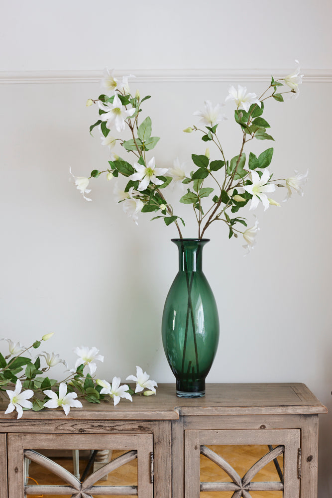 Clematis Spray (Silk-ka), Artificial, Cream, 131cm – Atlas Flowers