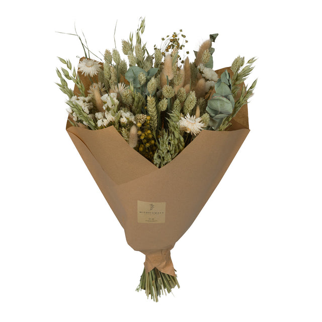 A box of Floriëtte bouquets in brown paper wrapping