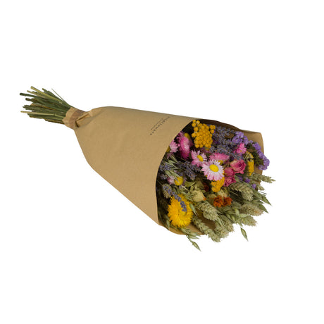 A box of Floriëtte bouquets in brown paper wrapping