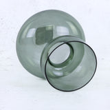 Grey Glass Double Bowl Vase, H17.2cm