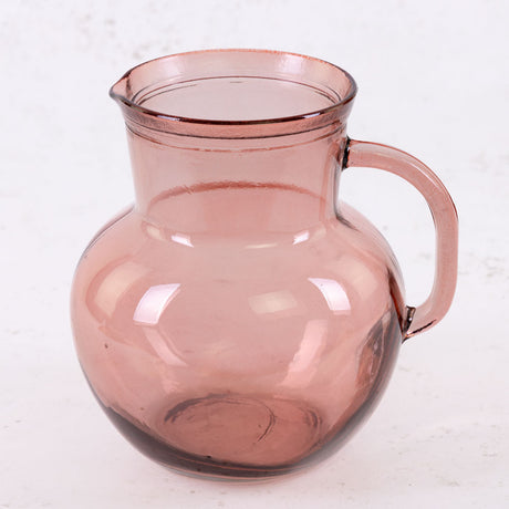 Pink Recycled Glass Jug, 2.3L, H20cm