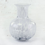 Glass Vase with White Pattern Detail