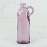 Lilac Recycled Glass Bottle Vase with handle, H22cm