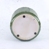 Green Ceramic Vase with pattern detail, H30cm