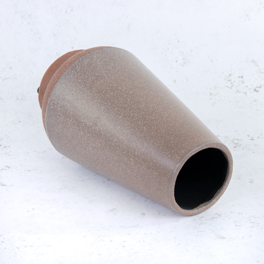 Brown Ceramic Vase with Brown Base, H29cm