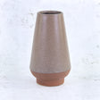 Brown Ceramic Vase with Brown Base, H29cm