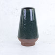 Green Ceramic Vase with Brown Base, H29cm