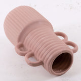 Matt Pink Ceramic Vase, 4 handles, H20.8cm