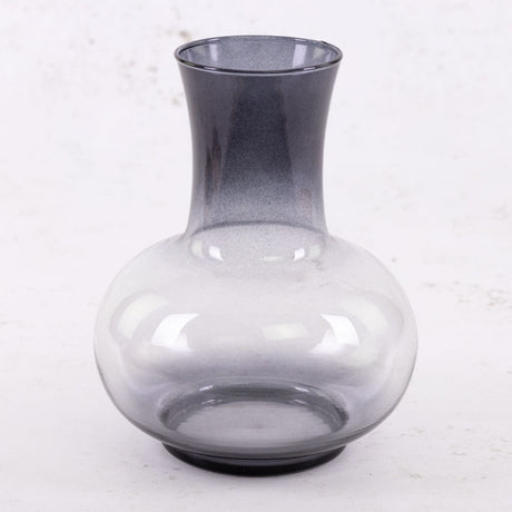 Dark Grey Glass Vase, H20cm