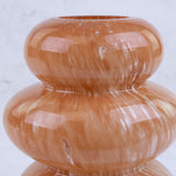 ight Brown / Orange Balancing Stone Glass Vase, H19cm