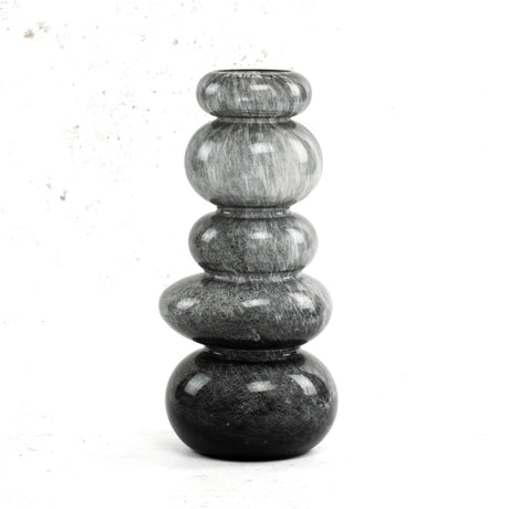 Grey Balancing Stone Glass Vase, H30cm