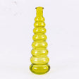 Pale Green/Yellow Horizontal Ribbed Glass Bottle Vase, H18cm