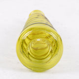 Pale Green/Yellow Horizontal Ribbed Glass Bottle Vase, H18cm