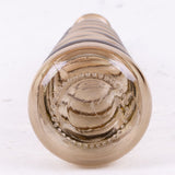 Light Brown Horizontal Ribbed Glass Bottle Vase, H25cm