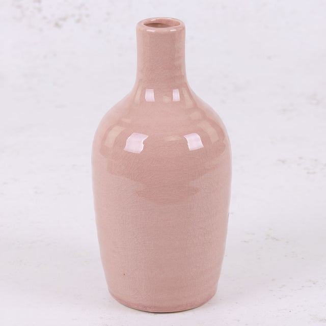 Pink Ceramic Bottle Vase, H18.5cm
