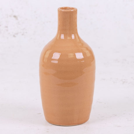Orange Ceramic Bottle Vase, H18.5cm